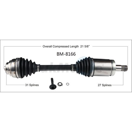Surtrack Axle Cv Axle Shaft, Bm-8166 BM-8166